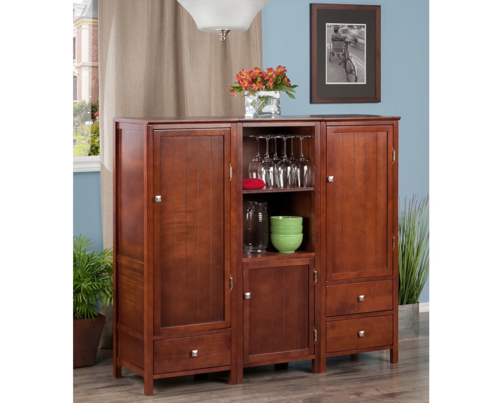 Brooke 3-Pc Jelly Cupboard Set, 47' High, 52' Wide, Walnut