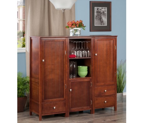 Brooke 3-Pc Jelly Cupboard Set, 47' High, 52' Wide, Walnut