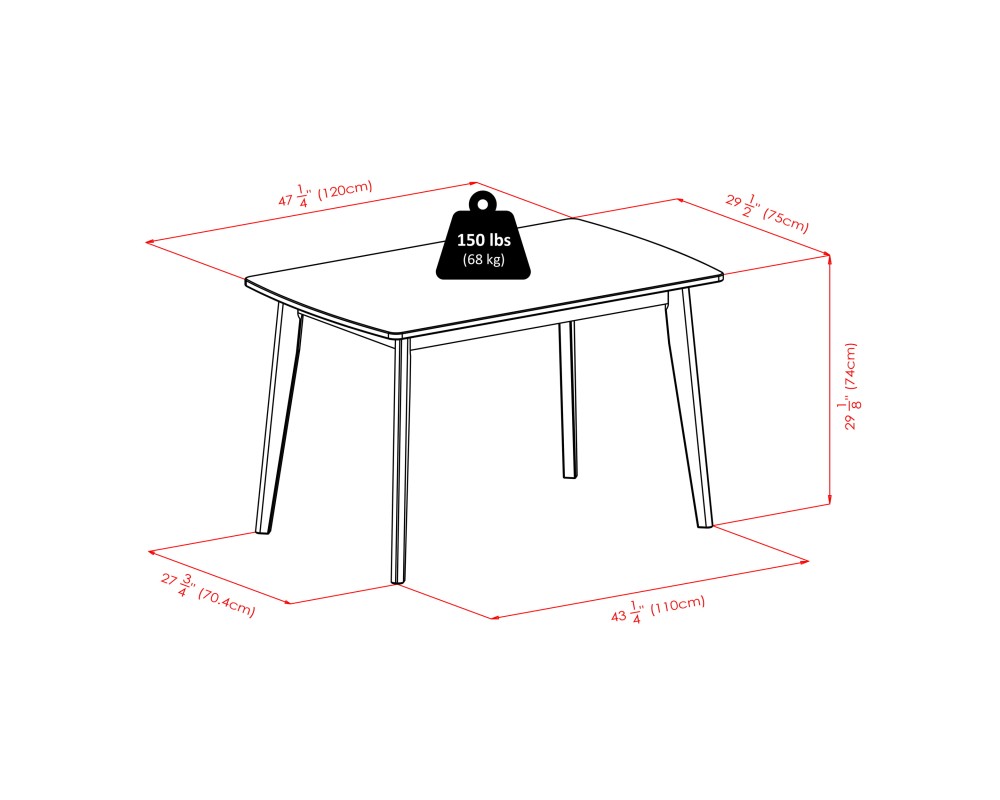 Shaye 3-Pc Dining Table with 2 Slat Back Chairs, Walnut