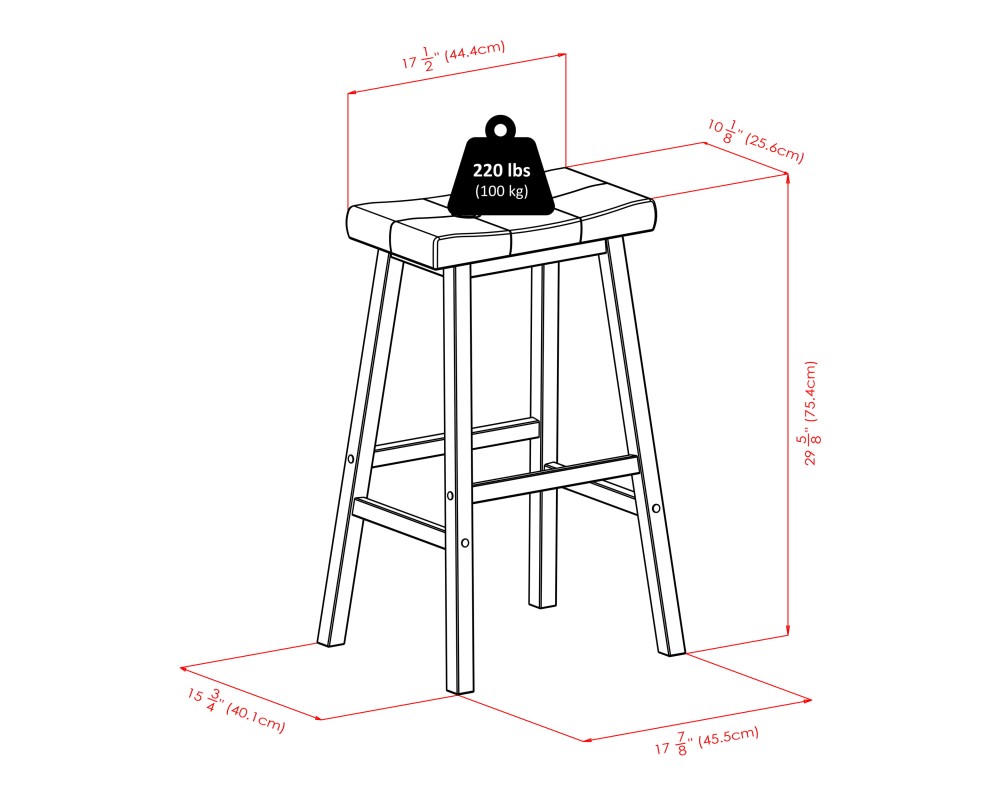 Inglewood High Dining Table with 2 Cushion Saddle-Seat Bar Stools, 39' High, 34' Wide, Walnut and Black