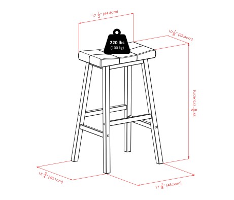 Inglewood High Dining Table with 2 Cushion Saddle-Seat Bar Stools, 39' High, 34' Wide, Walnut and Black