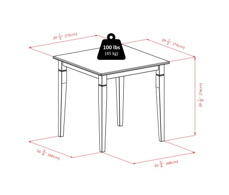 Kingsgate Dining Table with 2 Ladder-Back Chairs, 30' Wide, 29' High, Walnut