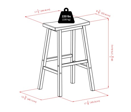 Inglewood High Dining Table with 2 Saddle-Seat Bar Stools, 39' High, 34' Wide, Walnut