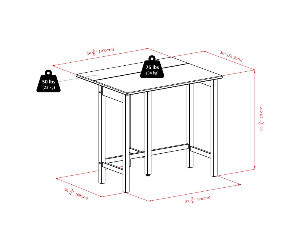 Lynnwood Extendable High Dining Table with 2 Saddle-Seat Stools, 35' High, 39' Wide, Walnut