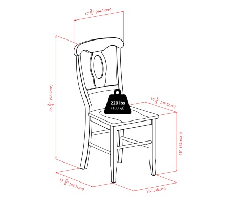 Clayton Extendable Dining Table with 2 Keyhole Back Chairs, 36' Wide, 29' High, Walnut