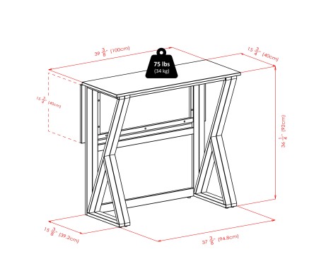 Harrington High Foldable Dining Table with 2 Rush-Seat Bar Stools, 36' High, 39' Wide, Walnut and Natural