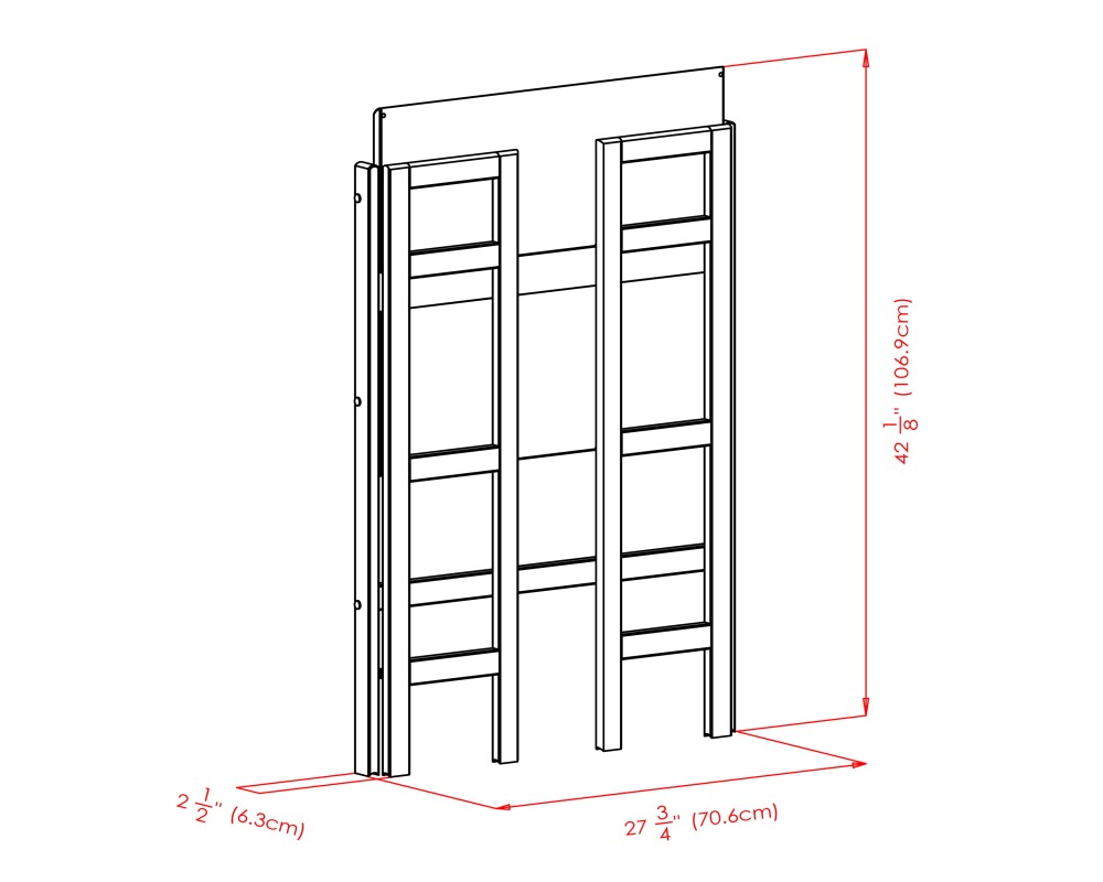 Torino 3-Pc Foldable Shelf with 2 Foldable Fabric Baskets, Walnut and Black