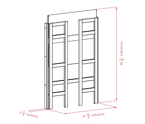 Torino 3-Pc Foldable Shelf with 2 Foldable Fabric Baskets, Walnut and Black