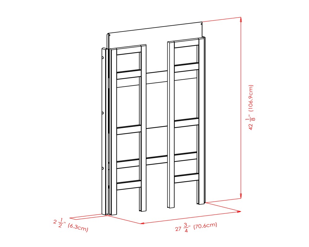 Torino 3-Pc Foldable Shelf with 2 Foldable Fabric Baskets, Walnut and Chocolate