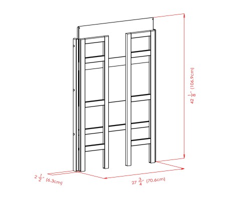 Torino 3-Pc Foldable Shelf with 2 Foldable Fabric Baskets, Walnut and Chocolate