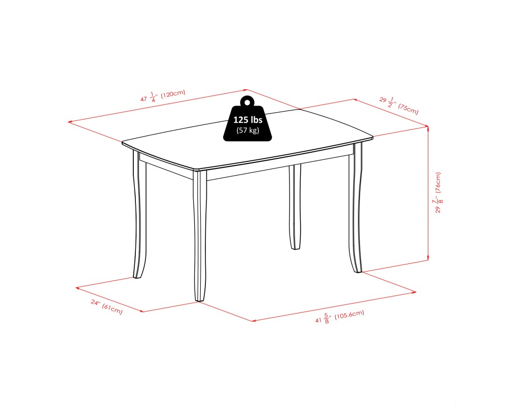 Inglewood Dining Table with 2 Keyhole-Back Chairs, 47' Wide, Walnut