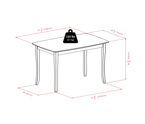 Inglewood Dining Table with 2 Keyhole-Back Chairs, 47' Wide, Walnut