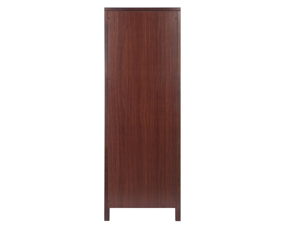 Brooke Jelly Cupboard with Tempered Glass Display Cabinet, 47' High, 17' Wide, Walnut