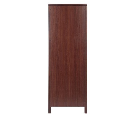 Brooke Jelly Cupboard with Tempered Glass Display Cabinet, 47' High, 17' Wide, Walnut