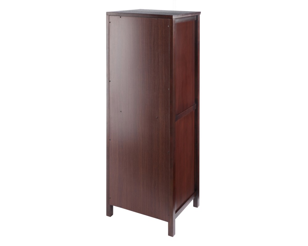Brooke Jelly Cupboard with Tempered Glass Display Cabinet, 47' High, 17' Wide, Walnut