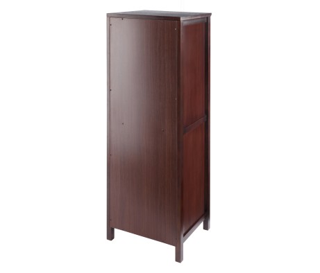 Brooke Jelly Cupboard with Tempered Glass Display Cabinet, 47' High, 17' Wide, Walnut