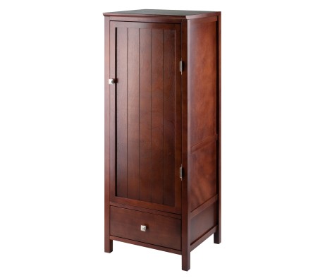 Brooke 3-Section Jelly Cupboard with Single Drawer, 47' High, 17' Wide, Walnut