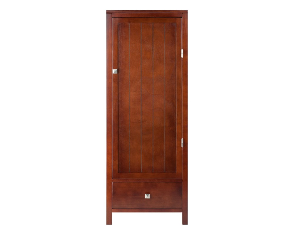 Brooke 3-Section Jelly Cupboard with Single Drawer, 47' High, 17' Wide, Walnut
