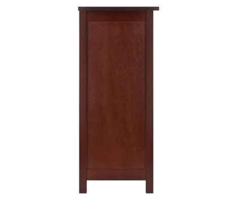 Milan 2-Tier Wide Storage Shelf with 3 Foldable Corn Husk Baskets, Walnut