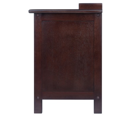 Adriana Storage Bench with 3 Drawers, 3 Woven Rope Baskets, 38 Wide, 22 High, Walnut