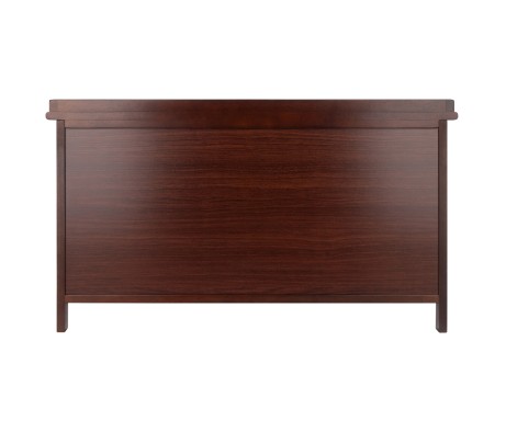 Adriana Storage Bench with 3 Drawers, 3 Woven Rope Baskets, 38 Wide, 22 High, Walnut