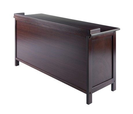 Adriana Storage Bench with 3 Drawers, 3 Woven Rope Baskets, 38 Wide, 22 High, Walnut