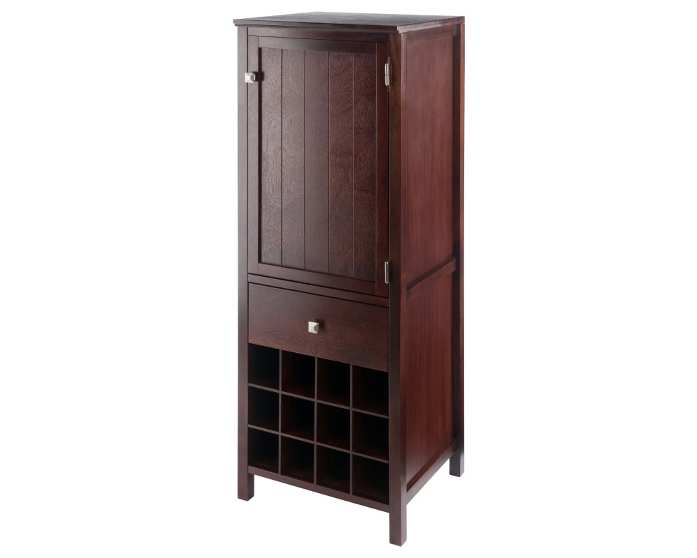 Brooke Jelly Cupboard with Wine Grid, 47' High, 17' Wide, Walnut