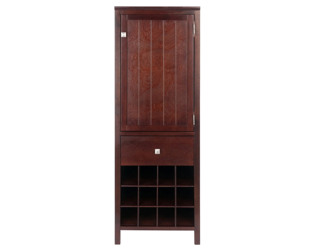 Brooke Jelly Cupboard with Wine Grid, 47' High, 17' Wide, Walnut