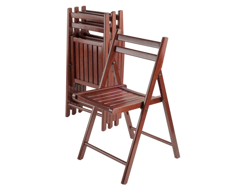 Robin 4-Pc Folding Chair Set, Walnut