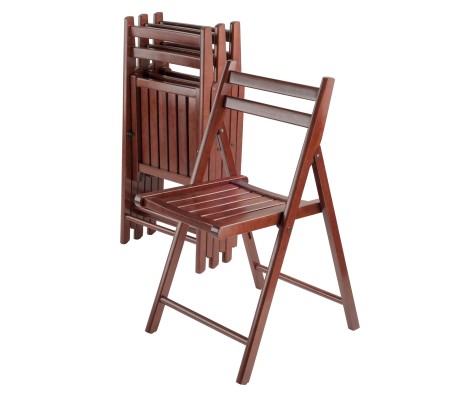 Robin 4-Pc Folding Chair Set, Walnut