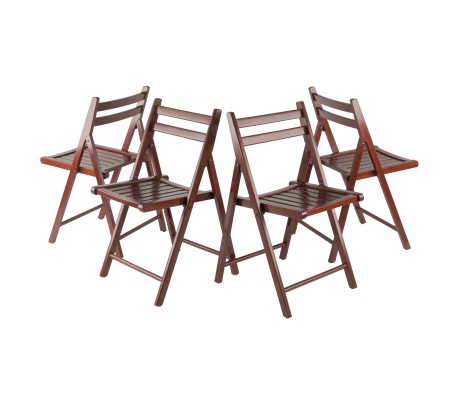 Robin 4-Pc Folding Chair Set, Walnut