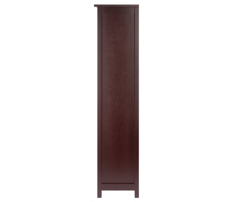 Milan 4-Tier Tall Storage Shelf, 56' High, 16' Wide, Walnut