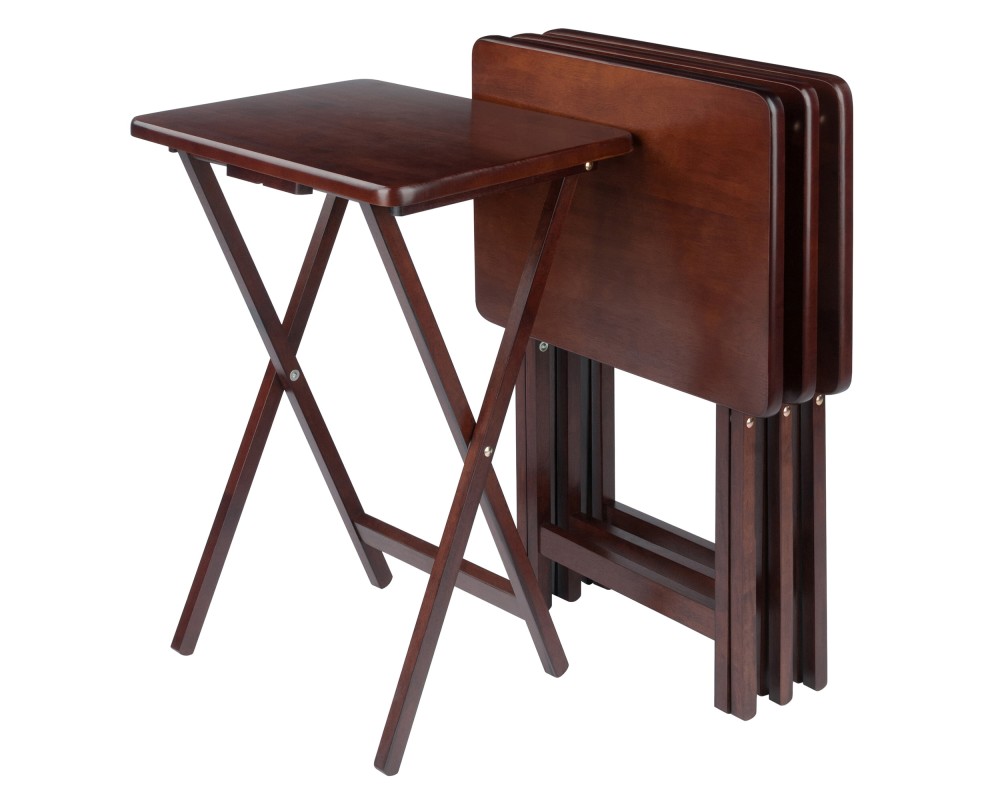 Alex 4-Pc Snack Tables, Walnut