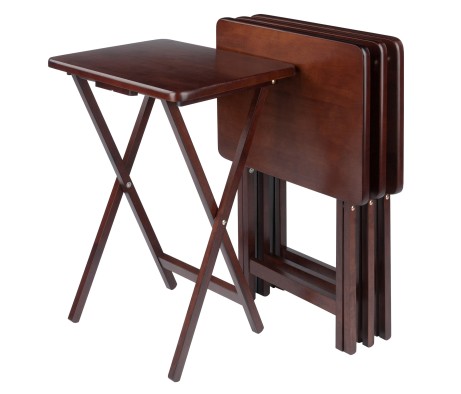 Alex 4-Pc Snack Tables, Walnut