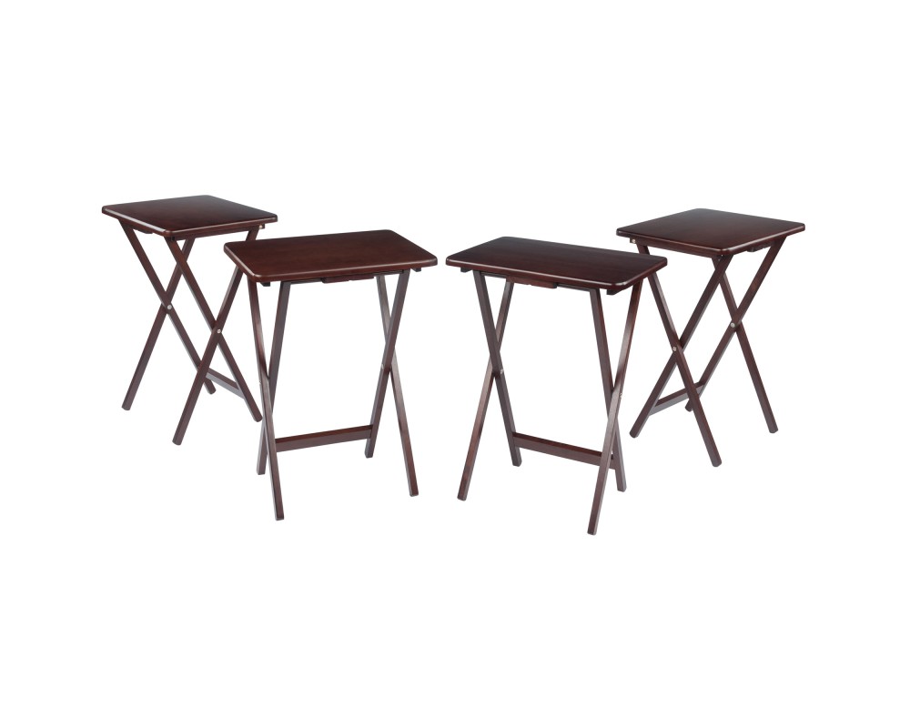 Alex 4-Pc Snack Tables, Walnut