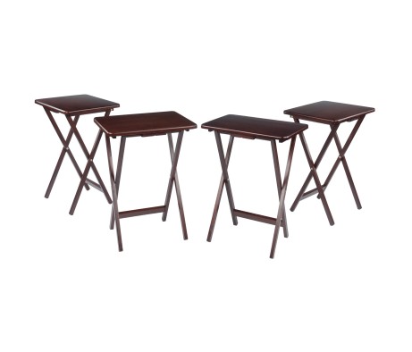 Alex 4-Pc Snack Tables, Walnut