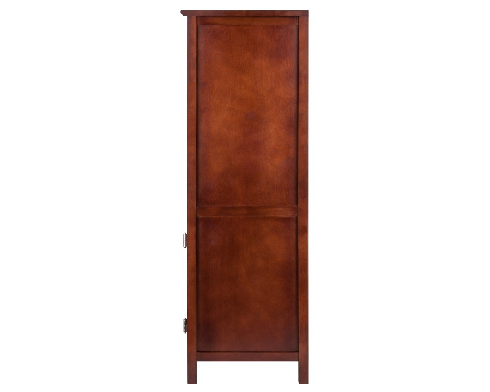 Brooke Jelly Cupboard with Open Shelf Cabinet, 47' High, 17' Wide, Walnut