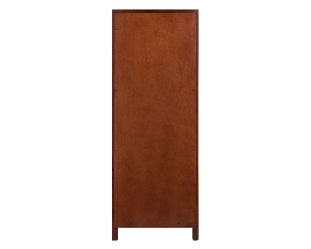 Brooke Jelly Cupboard with Open Shelf Cabinet, 47' High, 17' Wide, Walnut