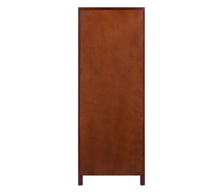 Brooke Jelly Cupboard with Open Shelf Cabinet, 47' High, 17' Wide, Walnut