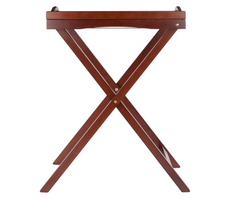 Devon Butler Snack Table with Serving Tray, 30' High, Walnut