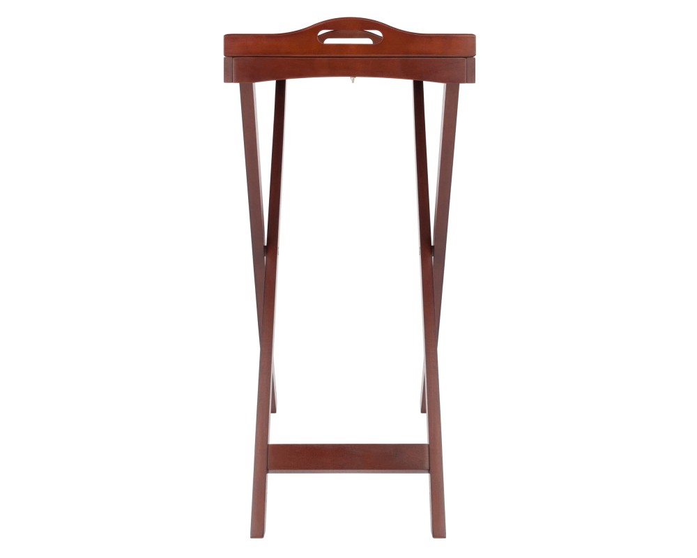 Devon Butler Snack Table with Serving Tray, 30' High, Walnut