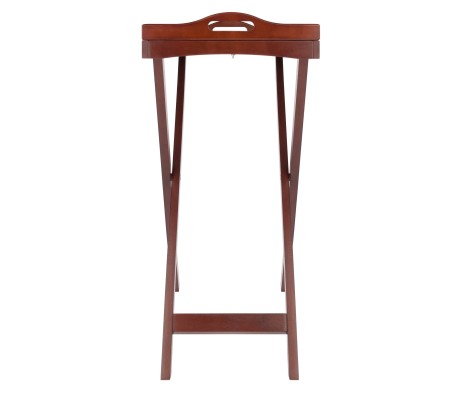 Devon Butler Snack Table with Serving Tray, 30' High, Walnut