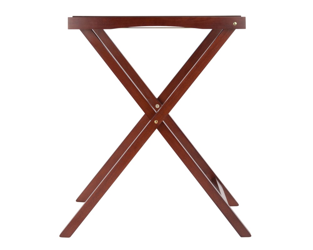 Devon Butler Snack Table with Serving Tray, 30' High, Walnut