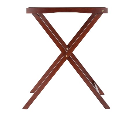 Devon Butler Snack Table with Serving Tray, 30' High, Walnut