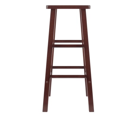 Carrick Square Bar Stool with Footrests, 29' High, 14' Wide, Walnut