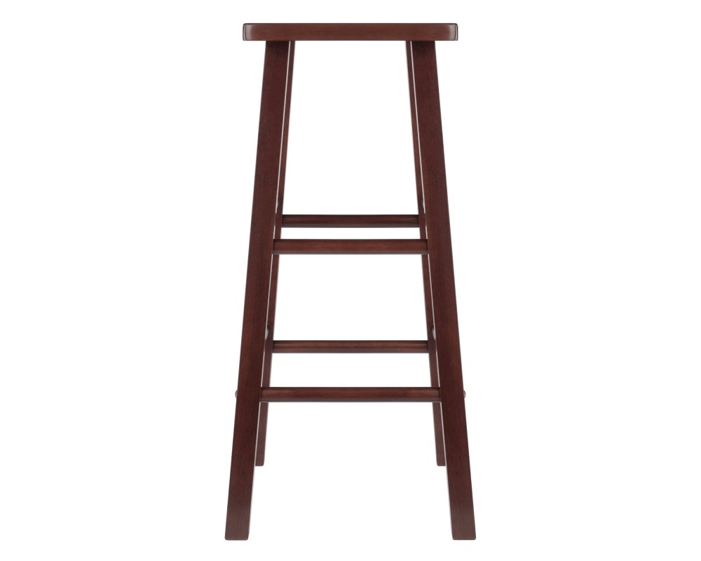 Carrick Square Bar Stool with Footrests, 29' High, 14' Wide, Walnut