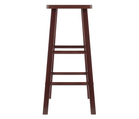 Carrick Square Bar Stool with Footrests, 29' High, 14' Wide, Walnut