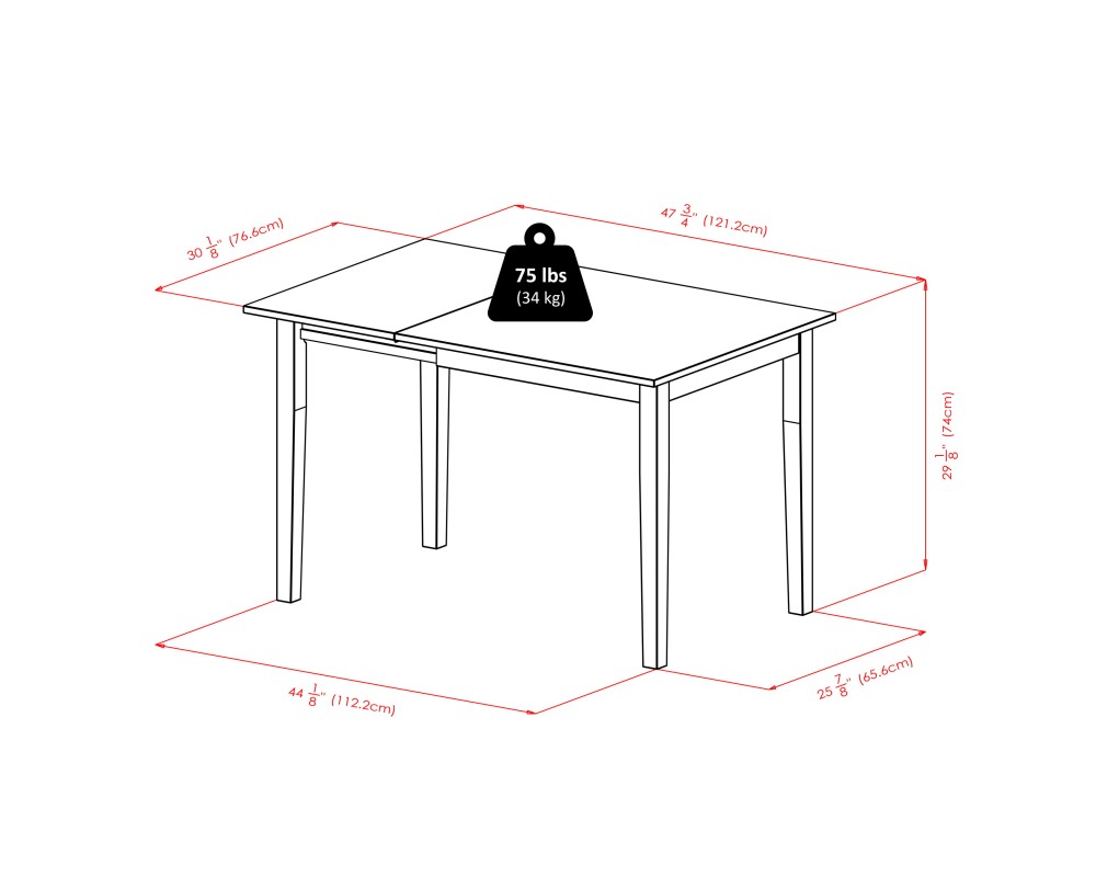 Perrone 3-Pc Drop Leaf Dining Table with 2 Ladder Back Chairs, Walnut