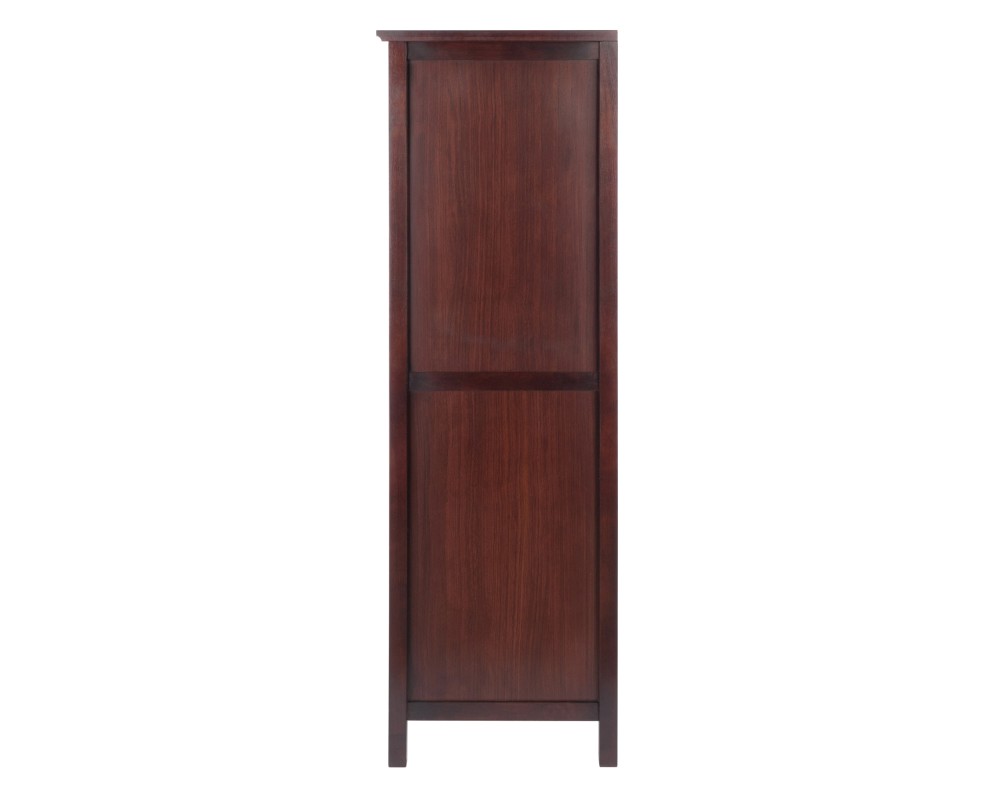 Brooke Jelly Cupboard with X-Rack Wine Storage, 47' High, 17' Wide, Walnut