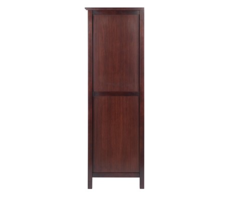 Brooke Jelly Cupboard with X-Rack Wine Storage, 47' High, 17' Wide, Walnut